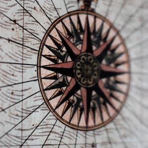 hand drawn compass
